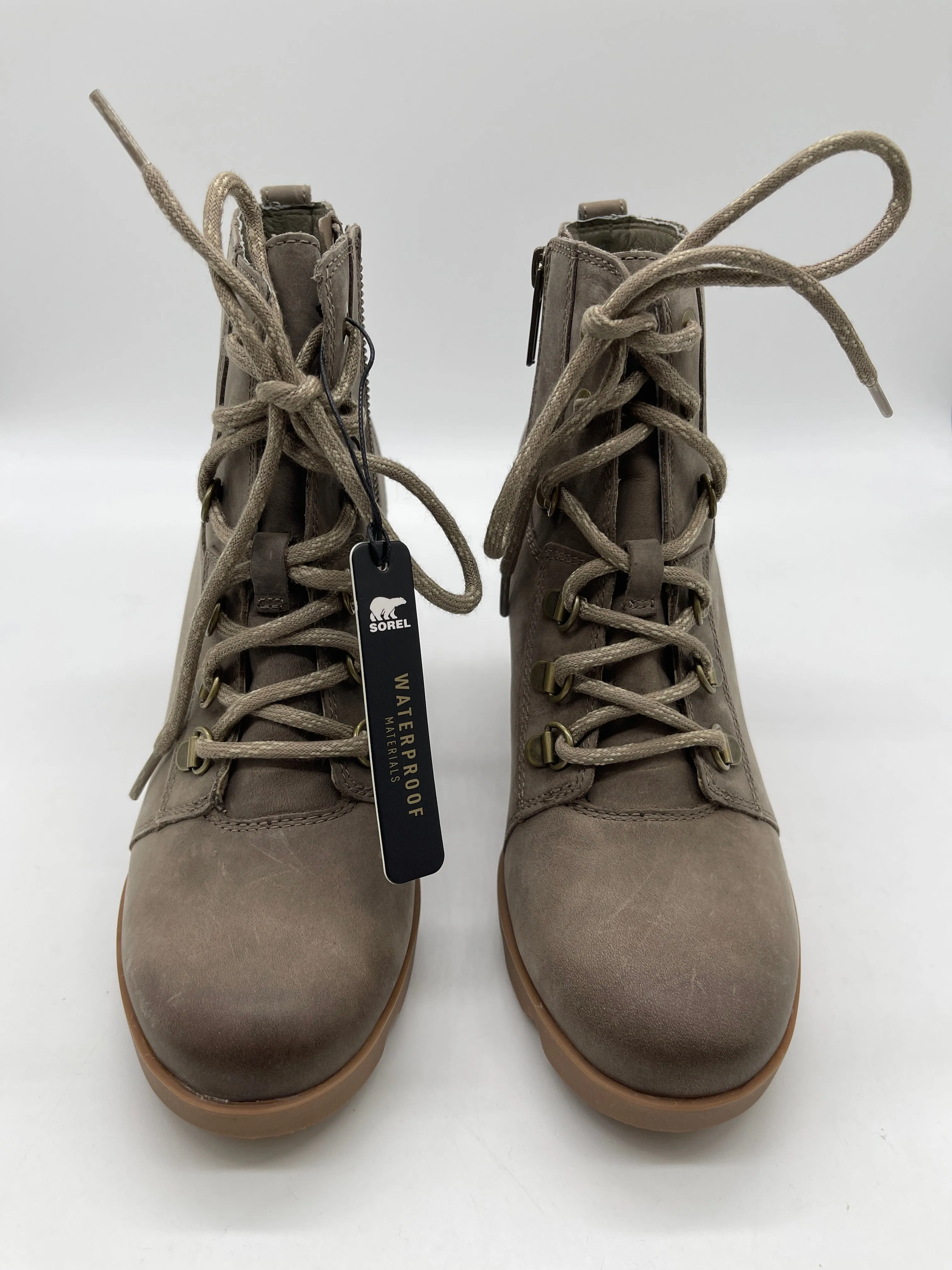 Boots Ankle Heels By Sorel In Khaki, Size: 8