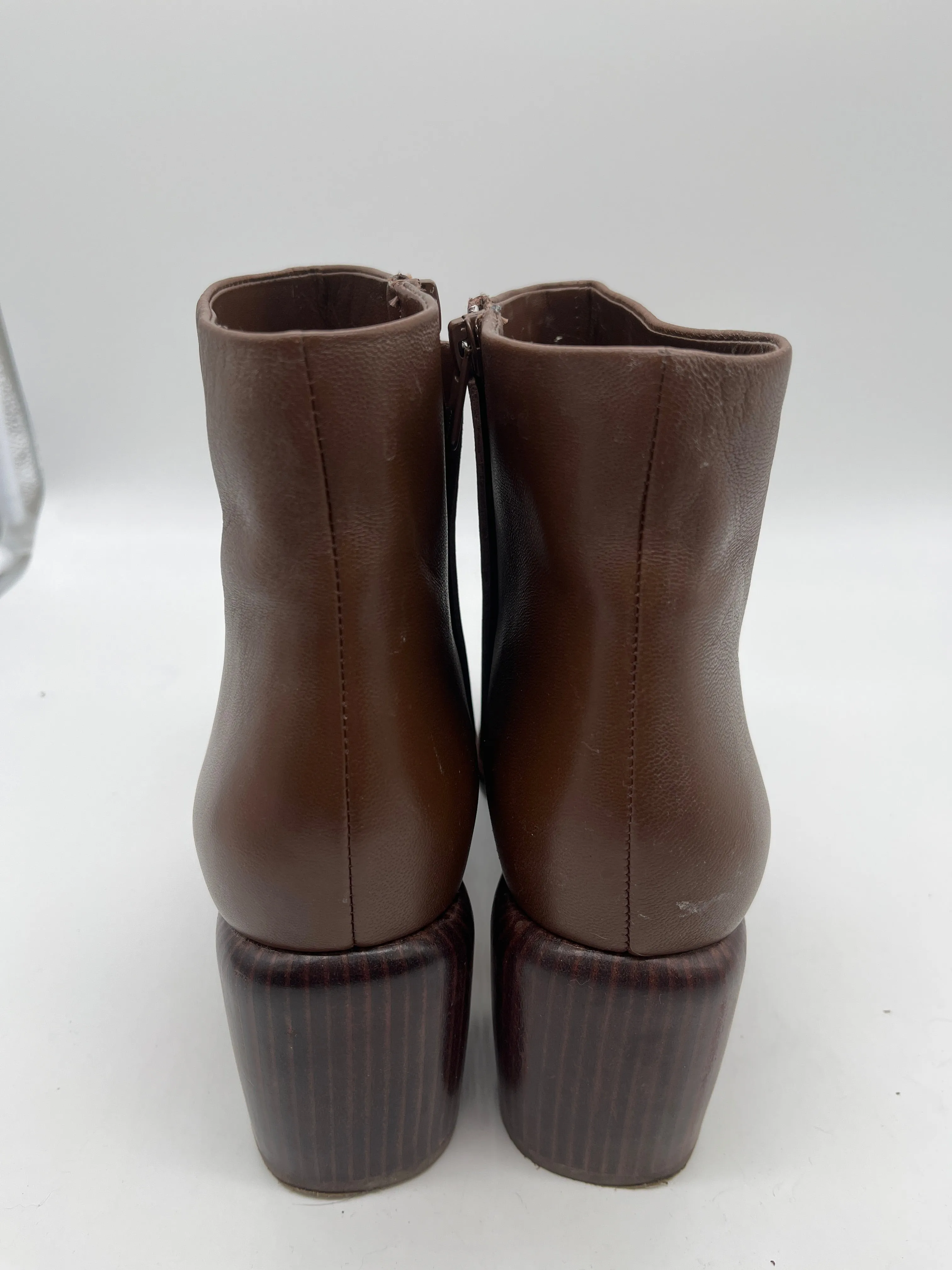 Boots Ankle Heels By Vince In Brown, Size: 10