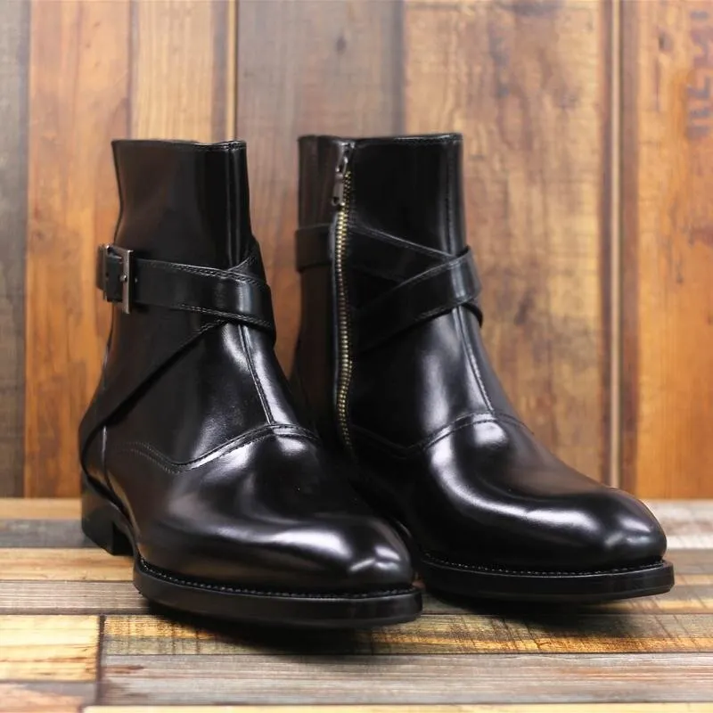 British Style Mens New Genuine Leather Motorcycle Boots