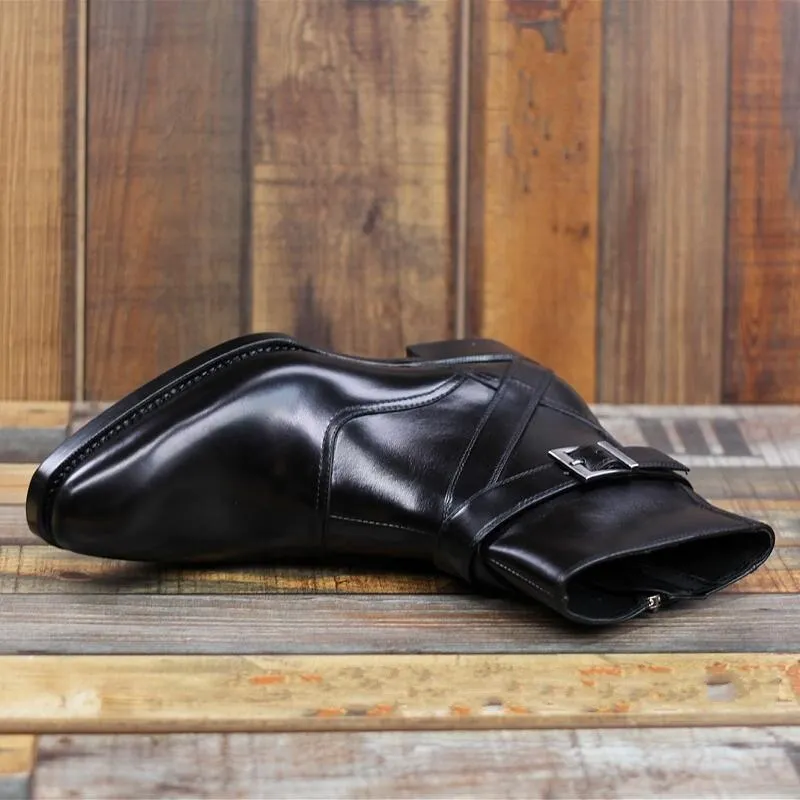 British Style Mens New Genuine Leather Motorcycle Boots