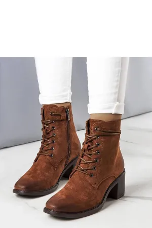 Brown ankle heel boots