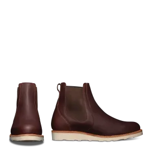 Brown Leather Slip-On Chelsea Boots Sneakers Sole - Boots
