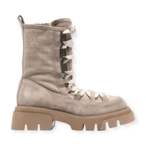 Brunello Cucinelli Shoes, Eyelet-Embellishment Leather Boots (size 38)