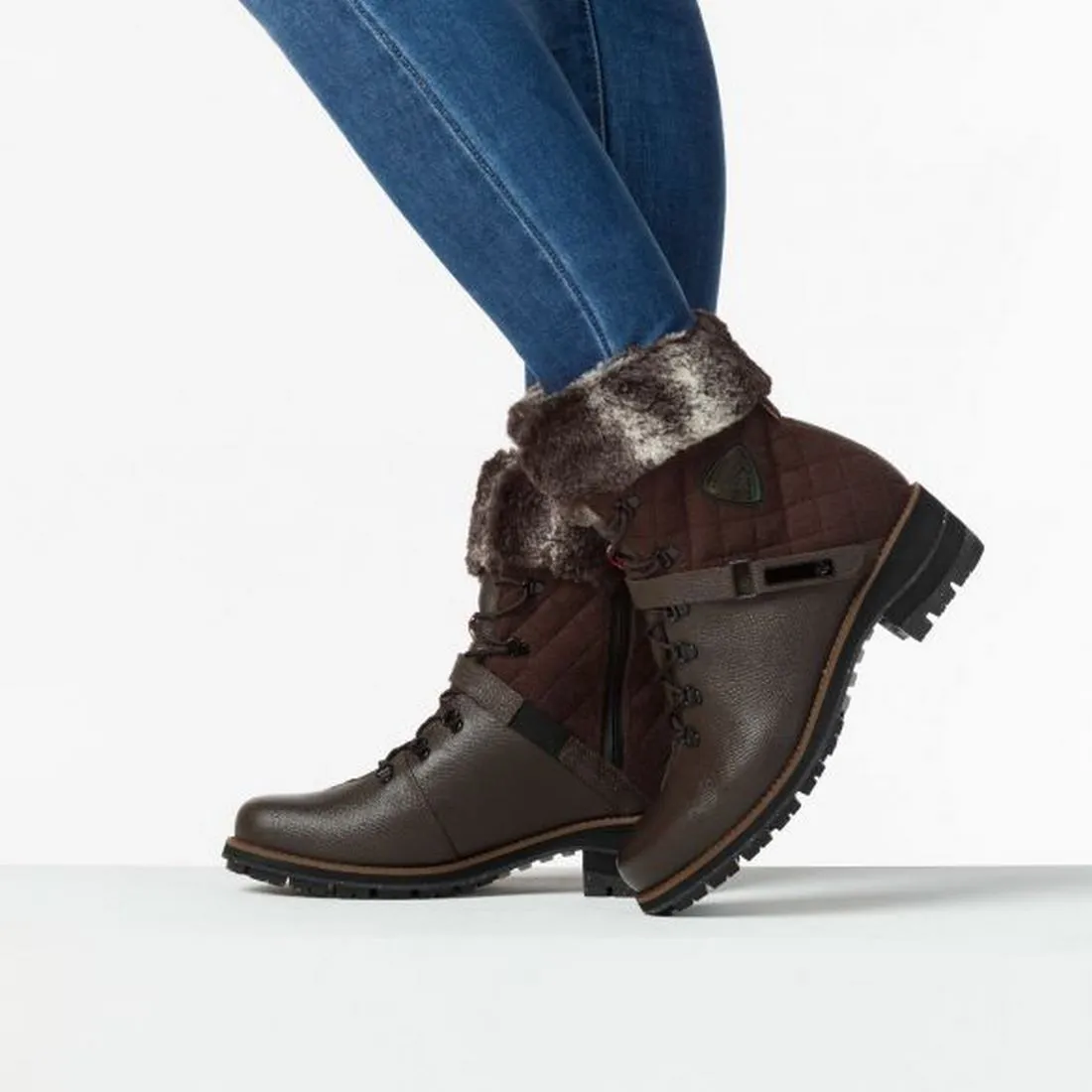 Buty zimowe damskie ROSSIGNOL 1907 MEG LTD brązowe