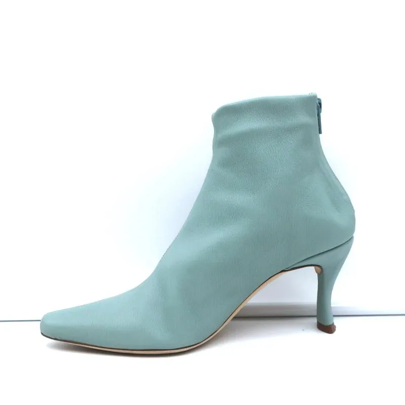 BY FAR Ankle Boots Stevie 22 Blue Stretch Leather Size 36 Pointed Toe Booties