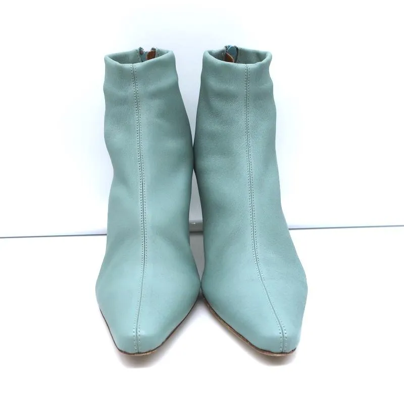 BY FAR Ankle Boots Stevie 22 Blue Stretch Leather Size 36 Pointed Toe Booties