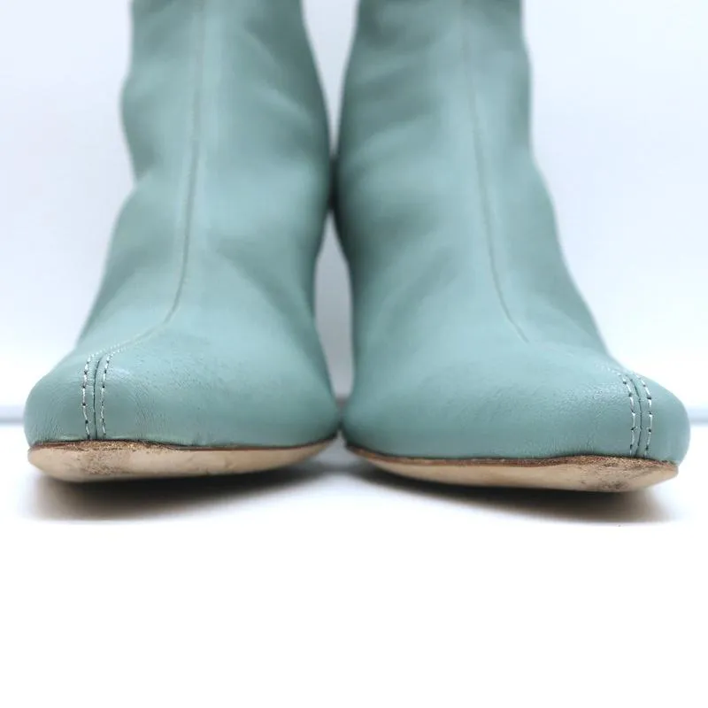BY FAR Ankle Boots Stevie 22 Blue Stretch Leather Size 36 Pointed Toe Booties