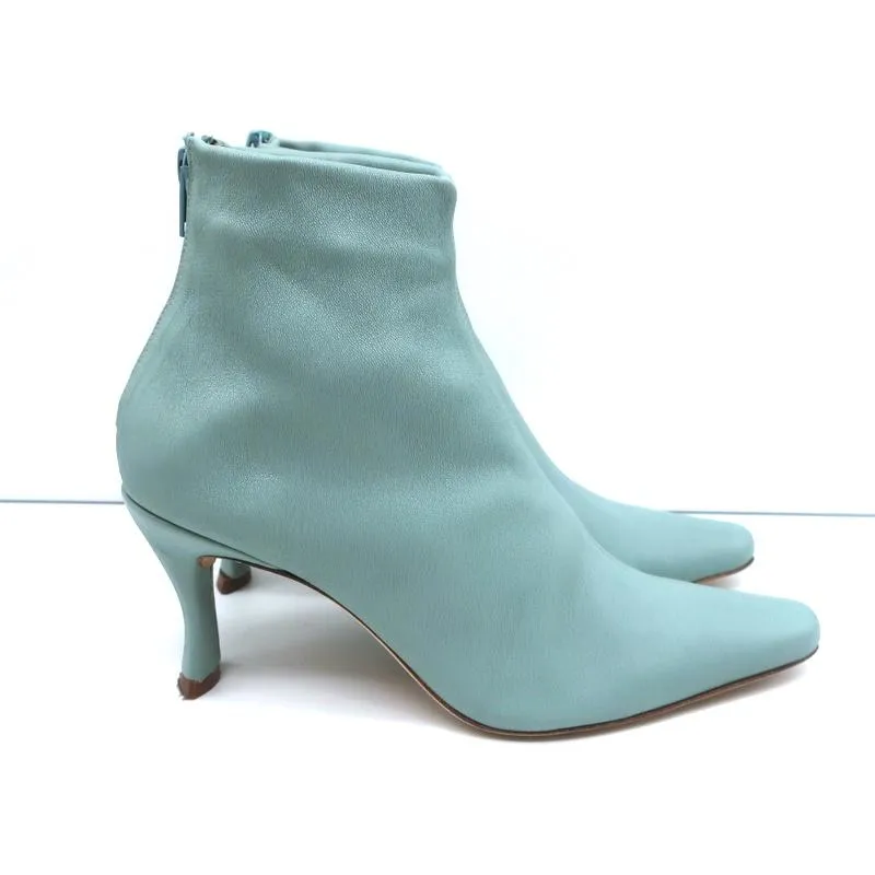 BY FAR Ankle Boots Stevie 22 Blue Stretch Leather Size 36 Pointed Toe Booties