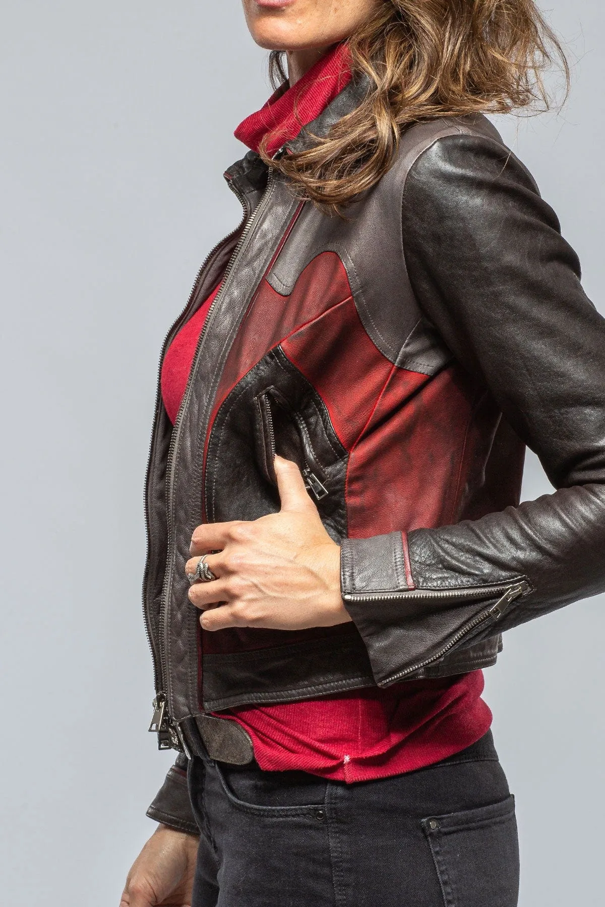 Cami Vintage Jkt In Anthracite, Terracotta, Brown