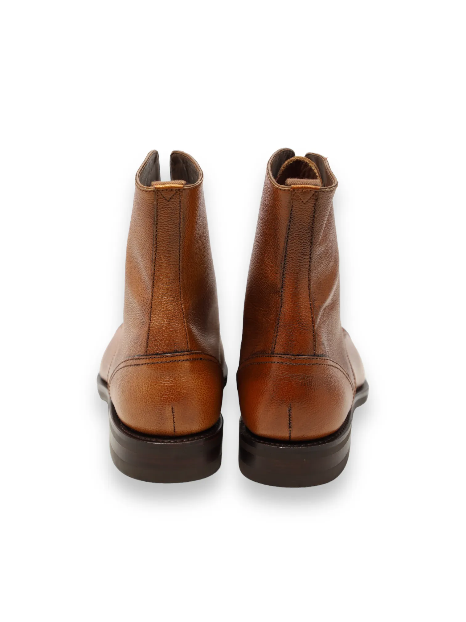 Carmina Cognac Brown Grain Leather Balmoral Boots