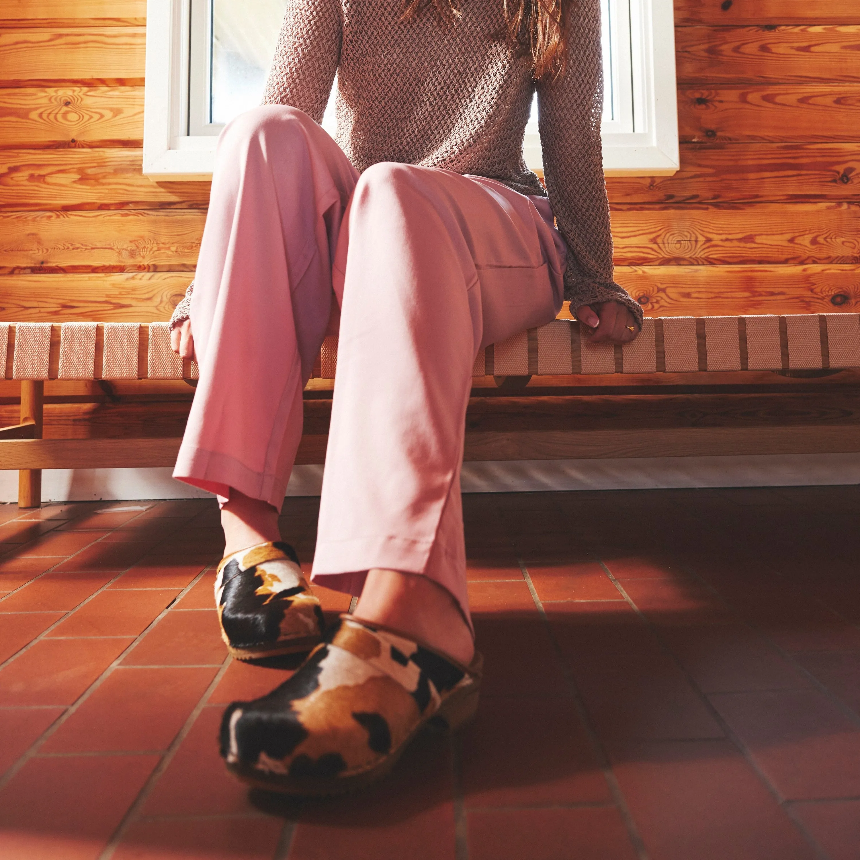 Caroline Women's Wood Clog in Cognac Cow