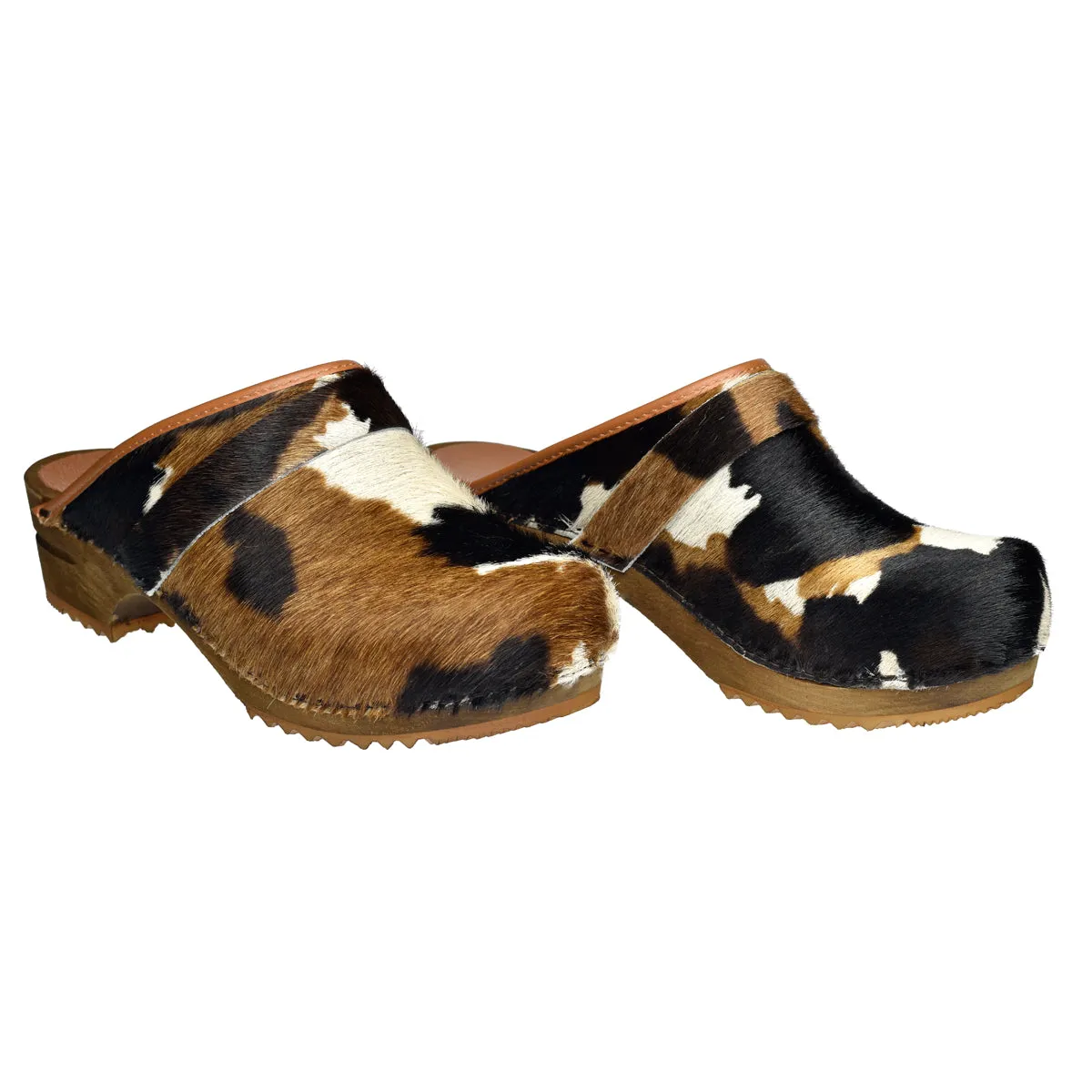 Caroline Women's Wood Clog in Cognac Cow