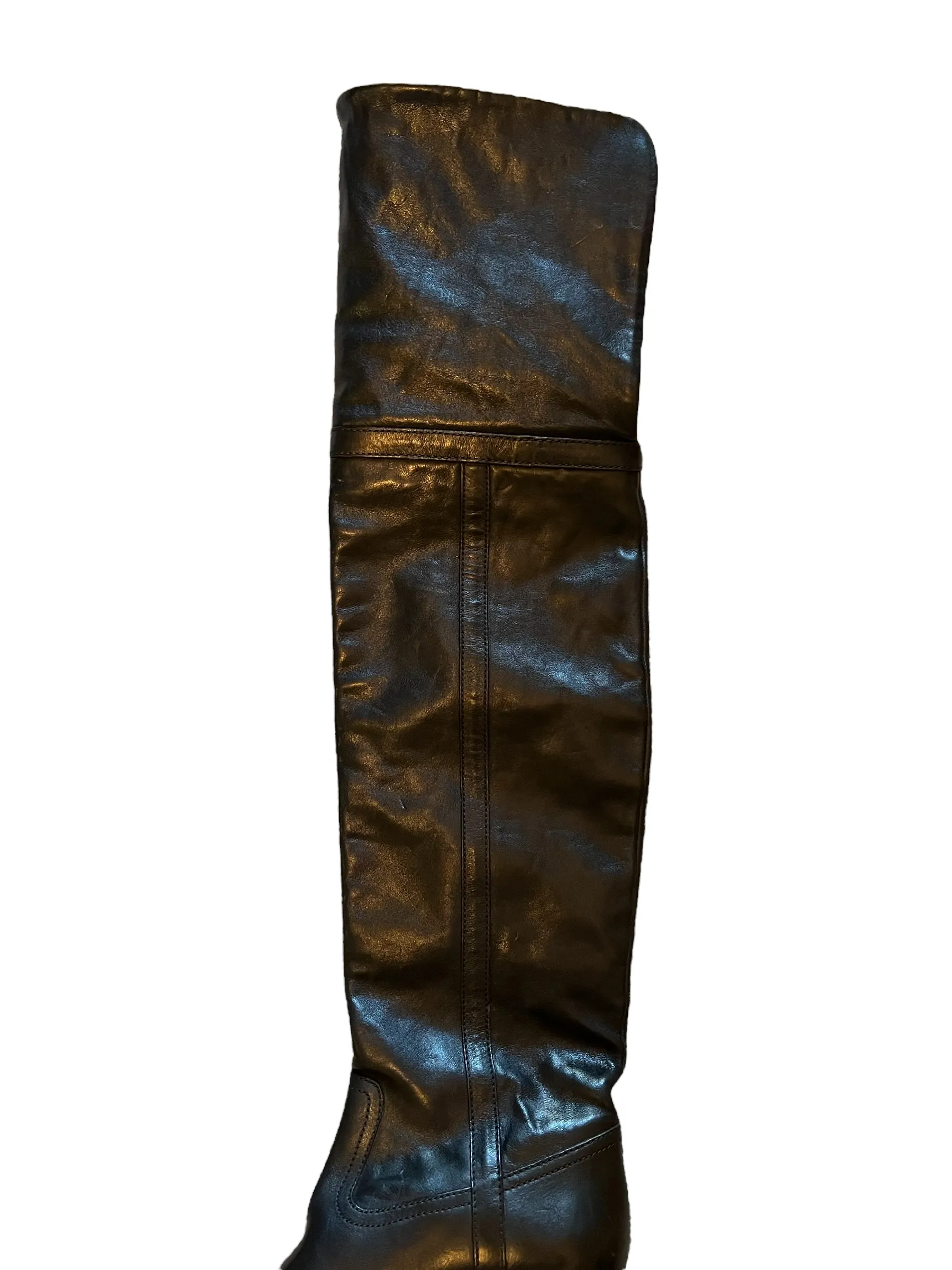 Celine Black Foldover OTK Folco Shearling Size 39 Boots