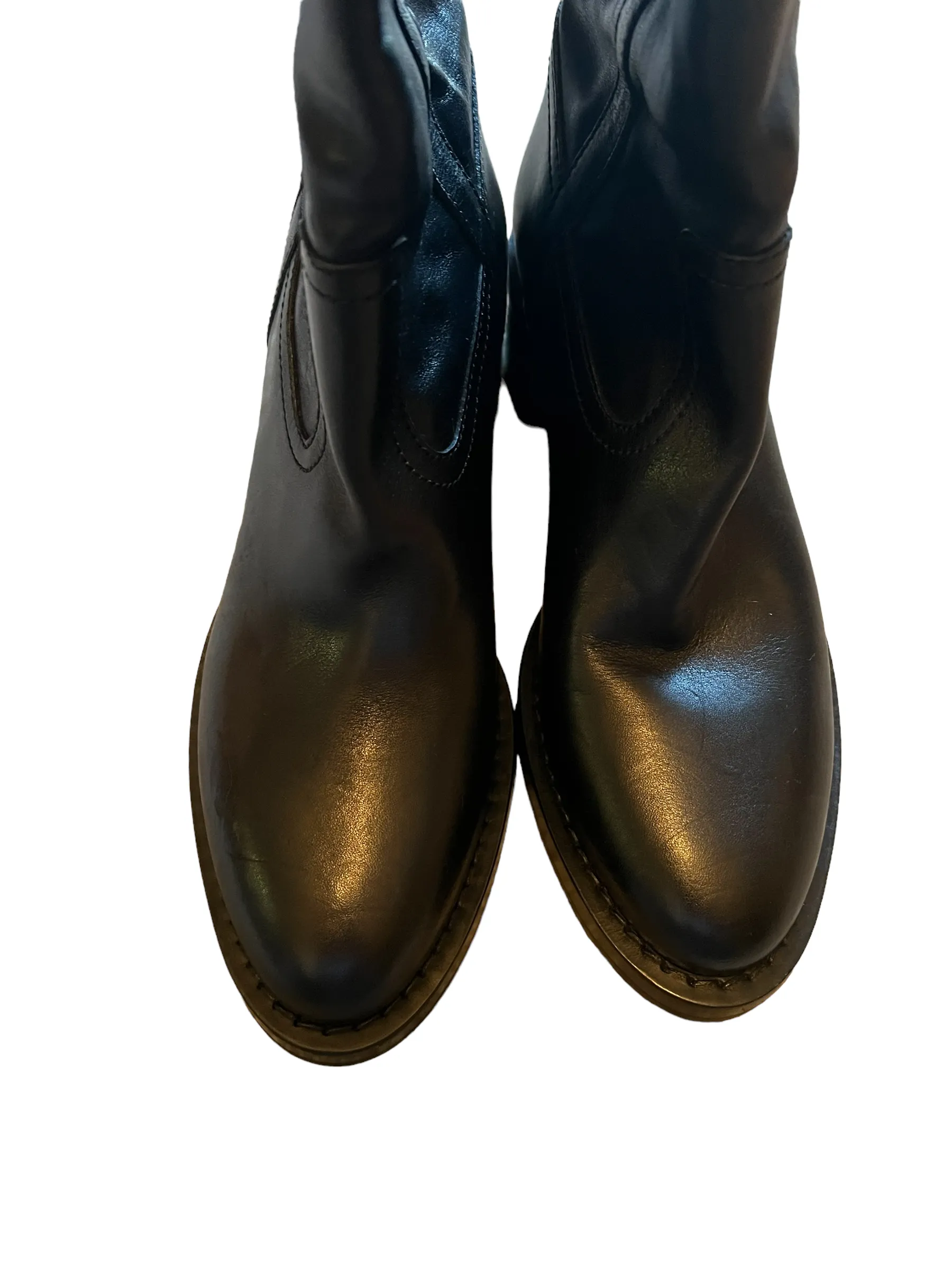 Celine Black Foldover OTK Folco Shearling Size 39 Boots
