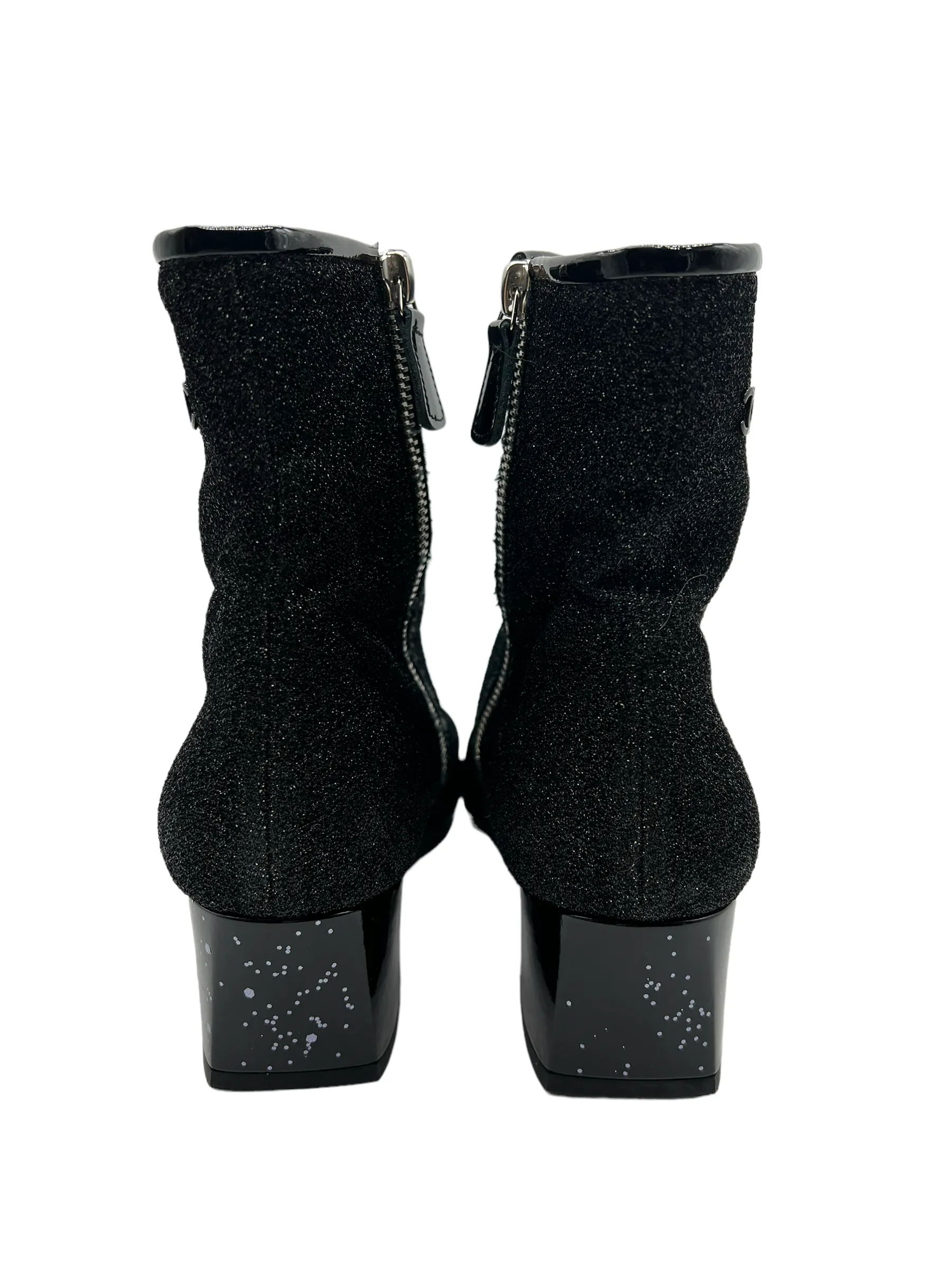 Chanel  Black Glitter Mesh Size 38 Booties