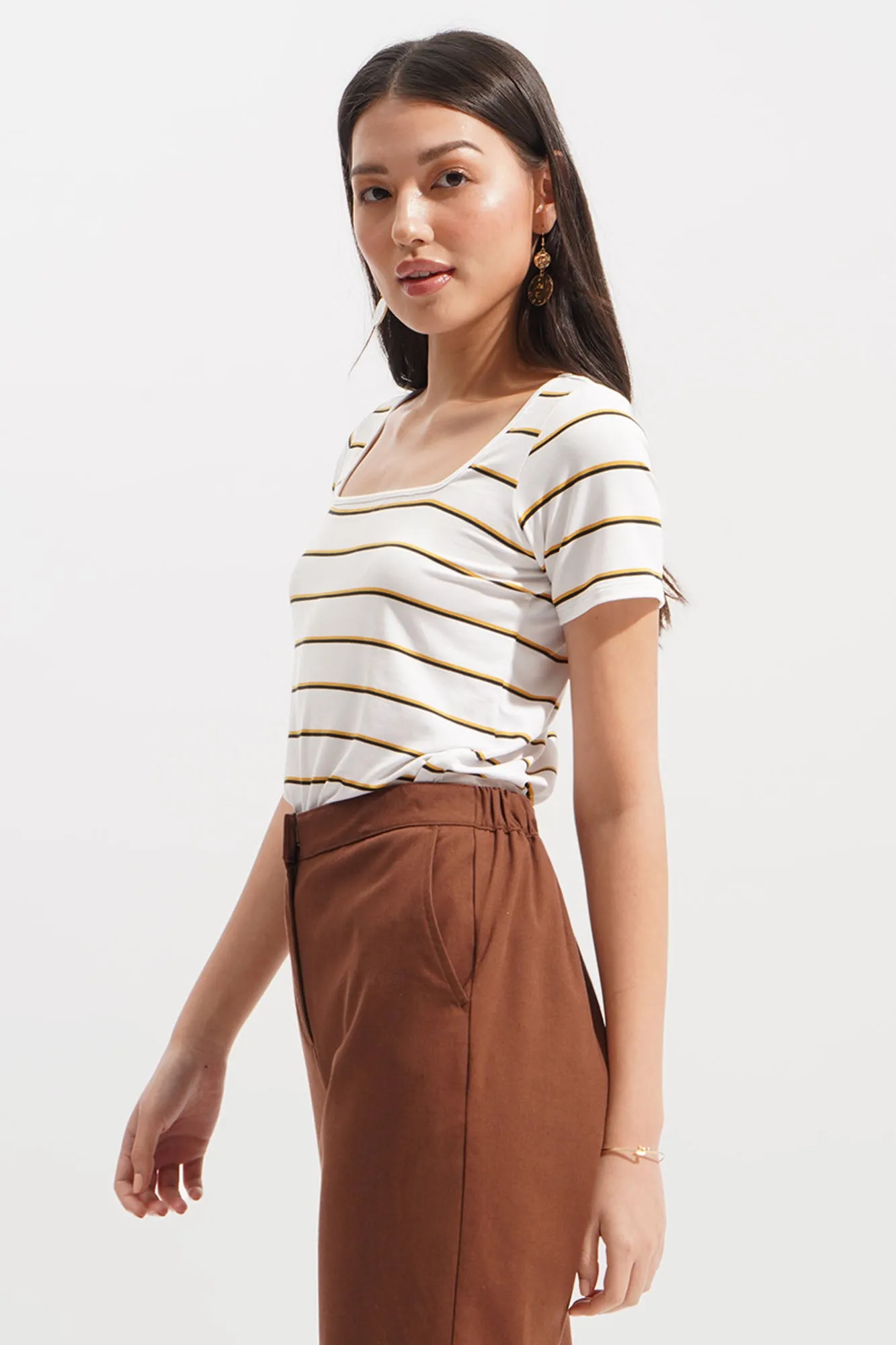 Closet Staples Striped Square Neck Tee