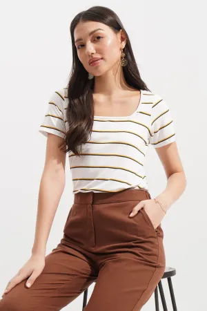 Closet Staples Striped Square Neck Tee