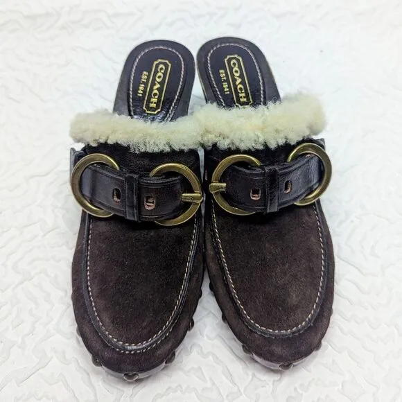 COACH | Shearling Sondra Clogs sz 6