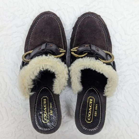 COACH | Shearling Sondra Clogs sz 6