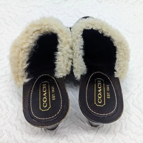 COACH | Shearling Sondra Clogs sz 6