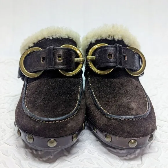 COACH | Shearling Sondra Clogs sz 6