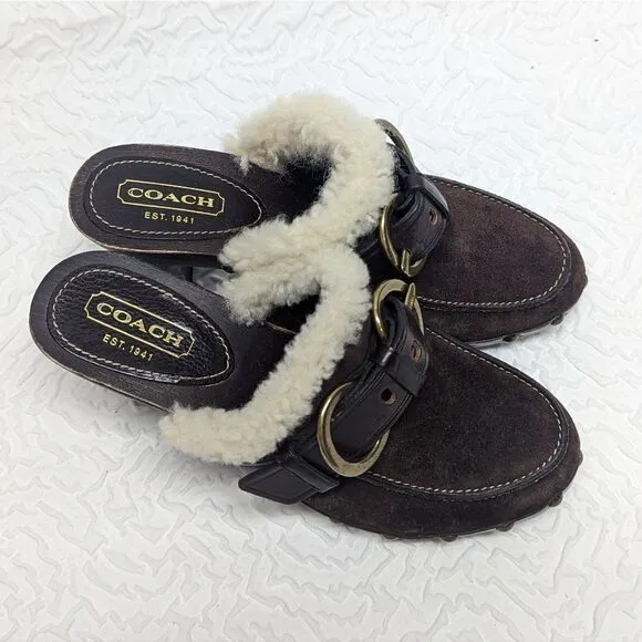 COACH | Shearling Sondra Clogs sz 6