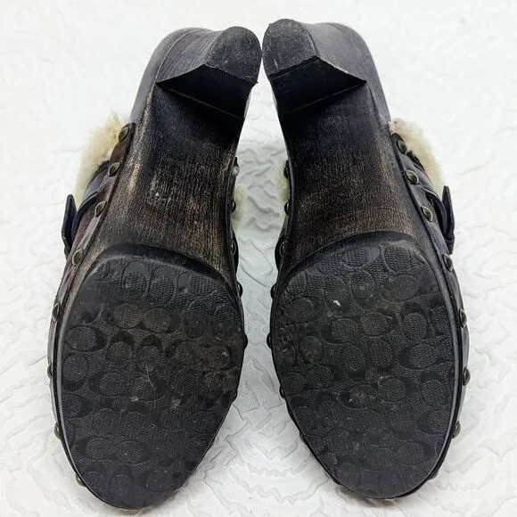 COACH | Shearling Sondra Clogs sz 6