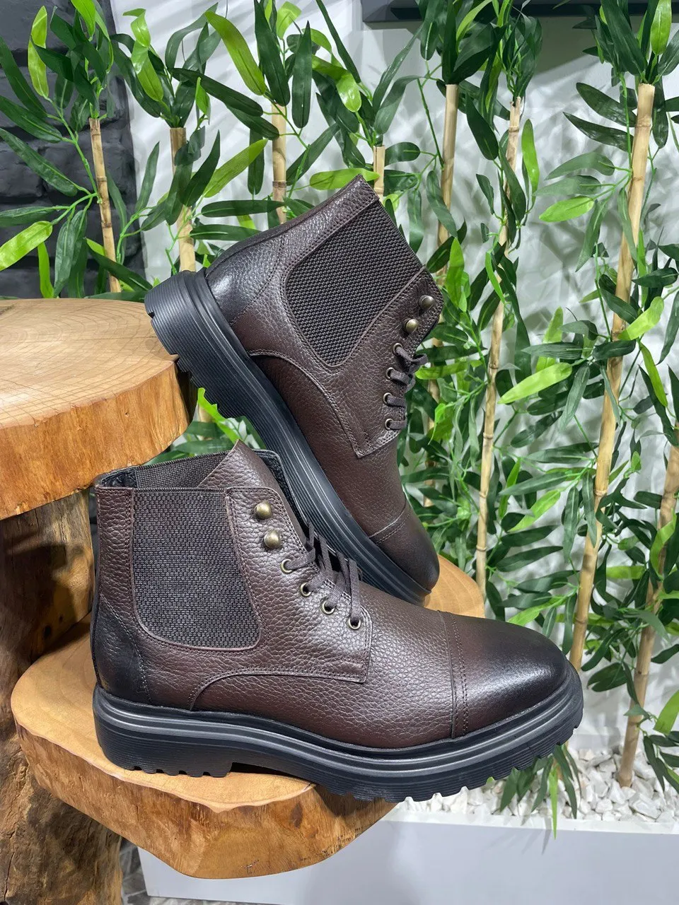 Coffee Brown Marching Boots