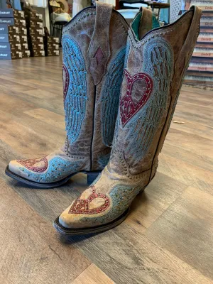 Corral Women's Heart & Wings Overlay Western Boots