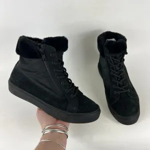 Cougar Dubliner-SN Shoes Women's 7 Black Suede Nylon Waterproof Faux Lapin Fur