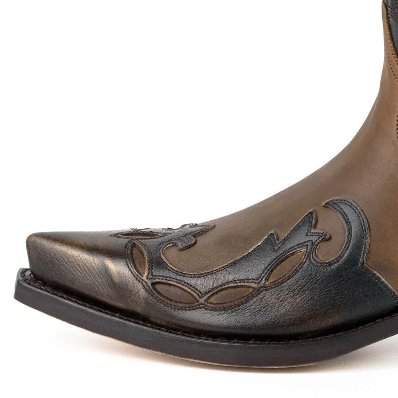 Cowboy Boots for Women and Men Handcrafted Brown and Gray Leather Silver 1927 Texans