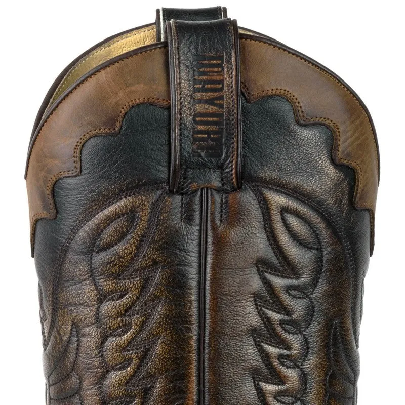 Cowboy Boots for Women and Men Handcrafted Brown and Gray Leather Silver 1927 Texans