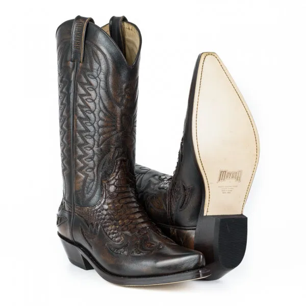 Cowboy Boots for Women and Men Handcrafted Brown Leather 1935 Texanas