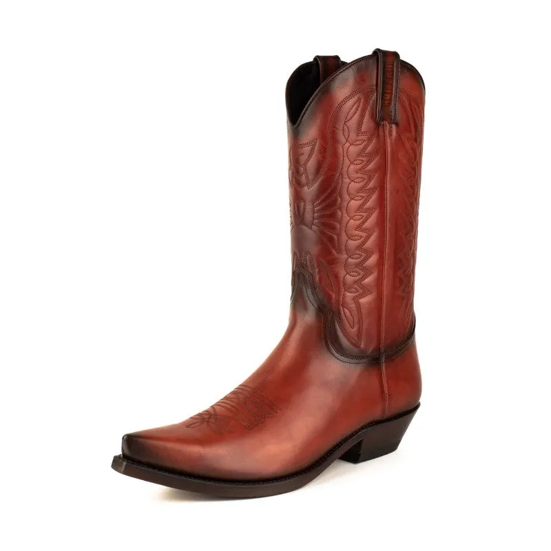 Cowboy Boots for Women and Men Handcrafted Orange Leather 1920s Texans
