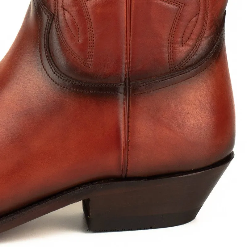 Cowboy Boots for Women and Men Handcrafted Orange Leather 1920s Texans