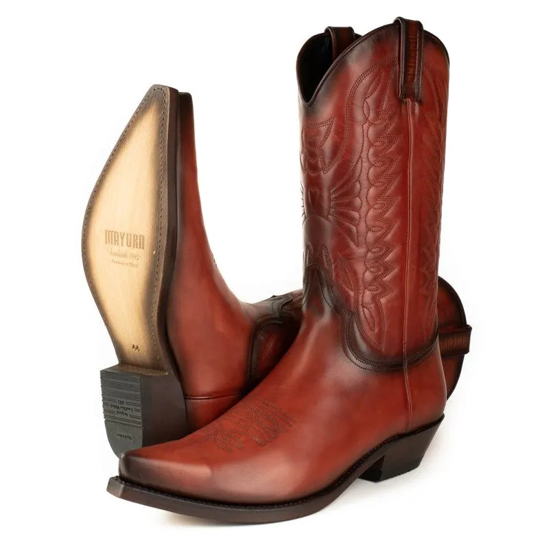 Cowboy Boots for Women and Men Handcrafted Orange Leather 1920s Texans