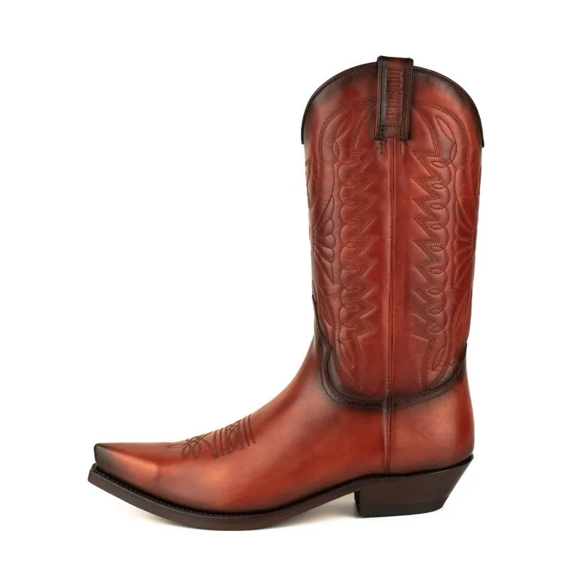 Cowboy Boots for Women and Men Handcrafted Orange Leather 1920s Texans