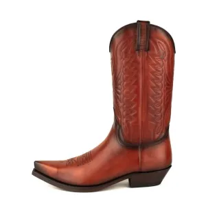 Cowboy Boots for Women and Men Handcrafted Orange Leather 1920s Texans