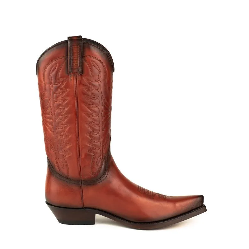 Cowboy Boots for Women and Men Handcrafted Orange Leather 1920s Texans