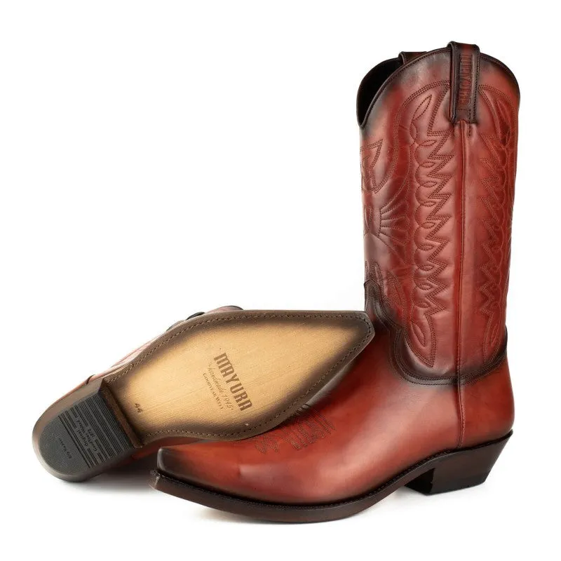 Cowboy Boots for Women and Men Handcrafted Orange Leather 1920s Texans