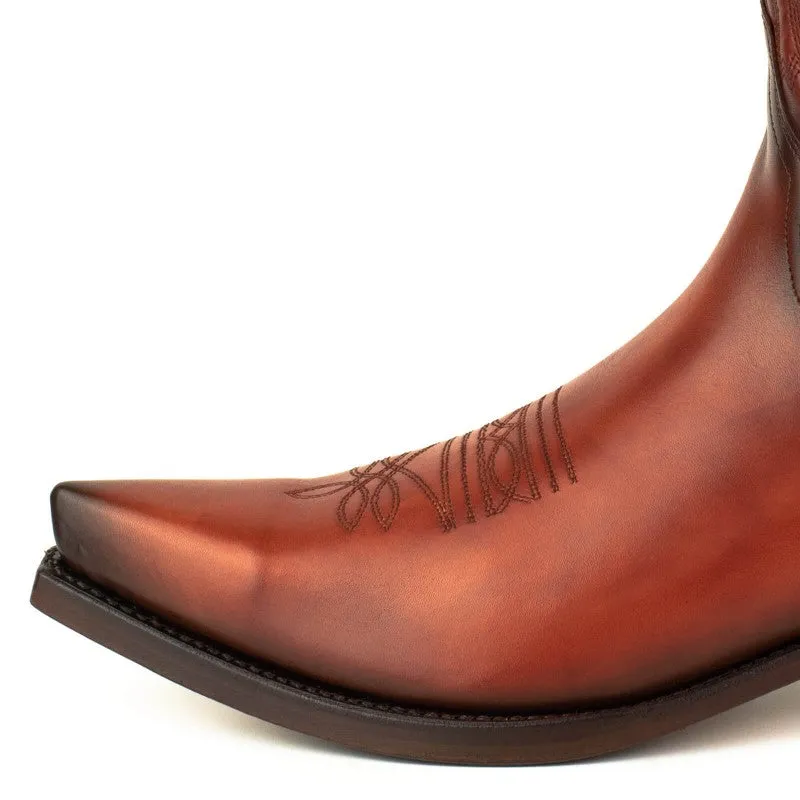 Cowboy Boots for Women and Men Handcrafted Orange Leather 1920s Texans