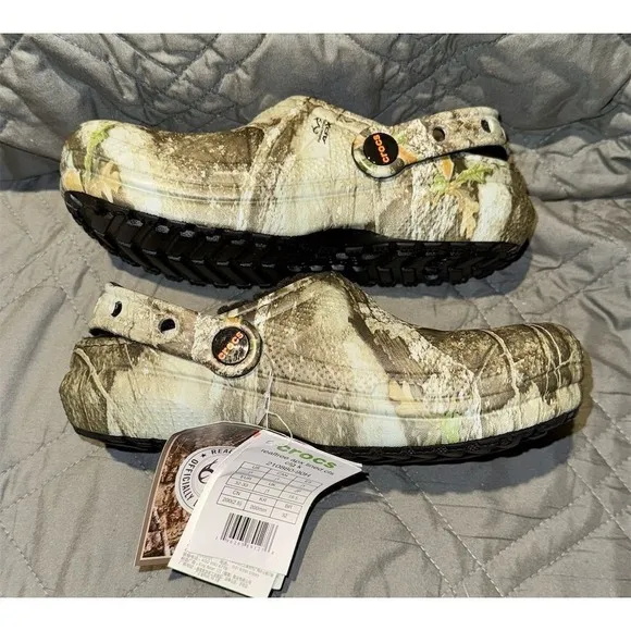 Crocs Boys Realtree APX Lined Clogs Multicolor Camo Slip On Casual J1 NWT