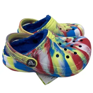 CROCS kids classic lined marbled clogs Size 9c