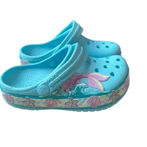 Crocs Kids' Fun Lab Mermaid Band Clogs Ice Blue NWT Size 8