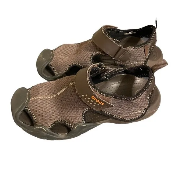 Crocs Men's Swiftwater Mesh Deck Sandals Slip Ons Size 9