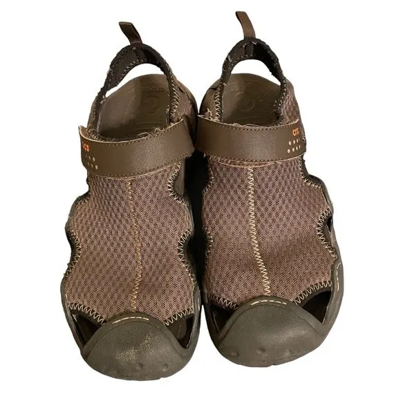 Crocs Men's Swiftwater Mesh Deck Sandals Slip Ons Size 9