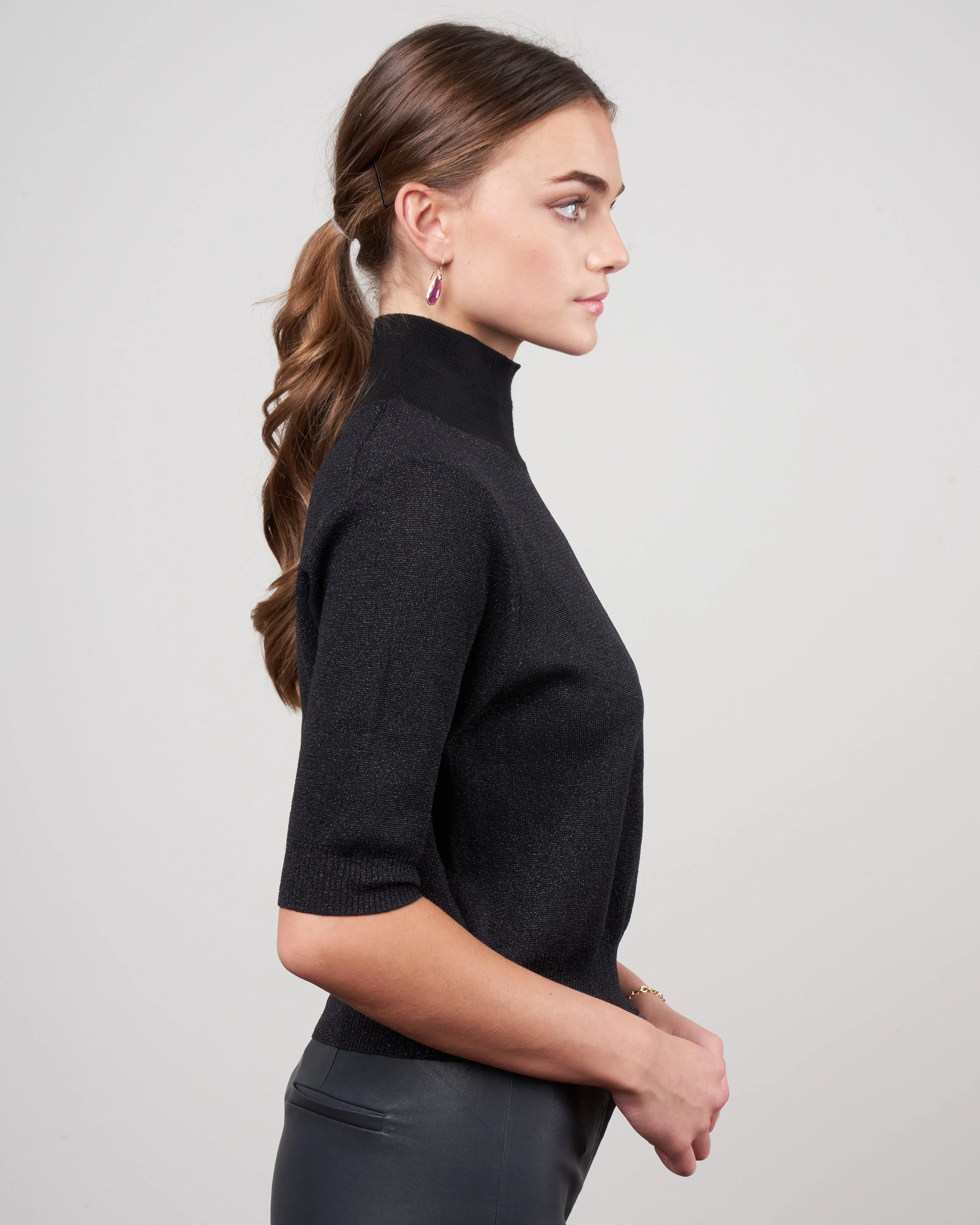 cropped tee - black