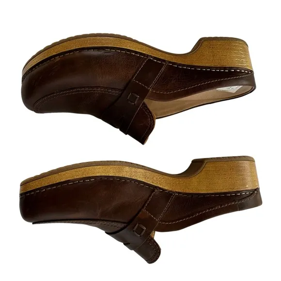Dansko Women's Bel Mule - Comfort Penny Loafer Clog Brown Leather