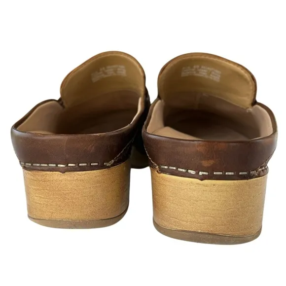 Dansko Women's Bel Mule - Comfort Penny Loafer Clog Brown Leather
