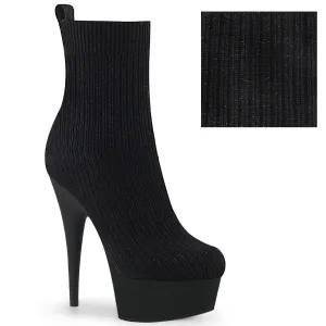 DELIGHT-1002-2  Black Stretch Knit Fabric/Black Matte